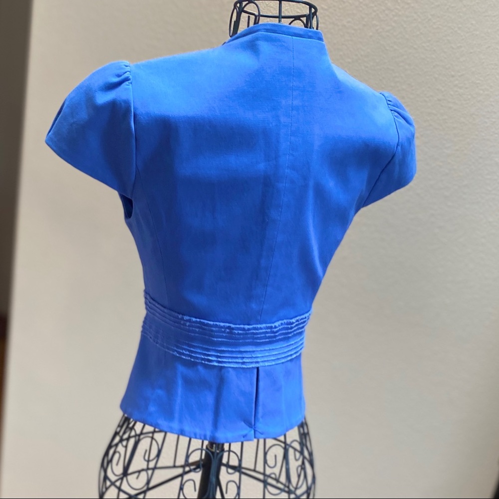 SOLD NWOT BCBG Max Azria Blue Cap Slv Button Blazer XS - Picture 8 of 10